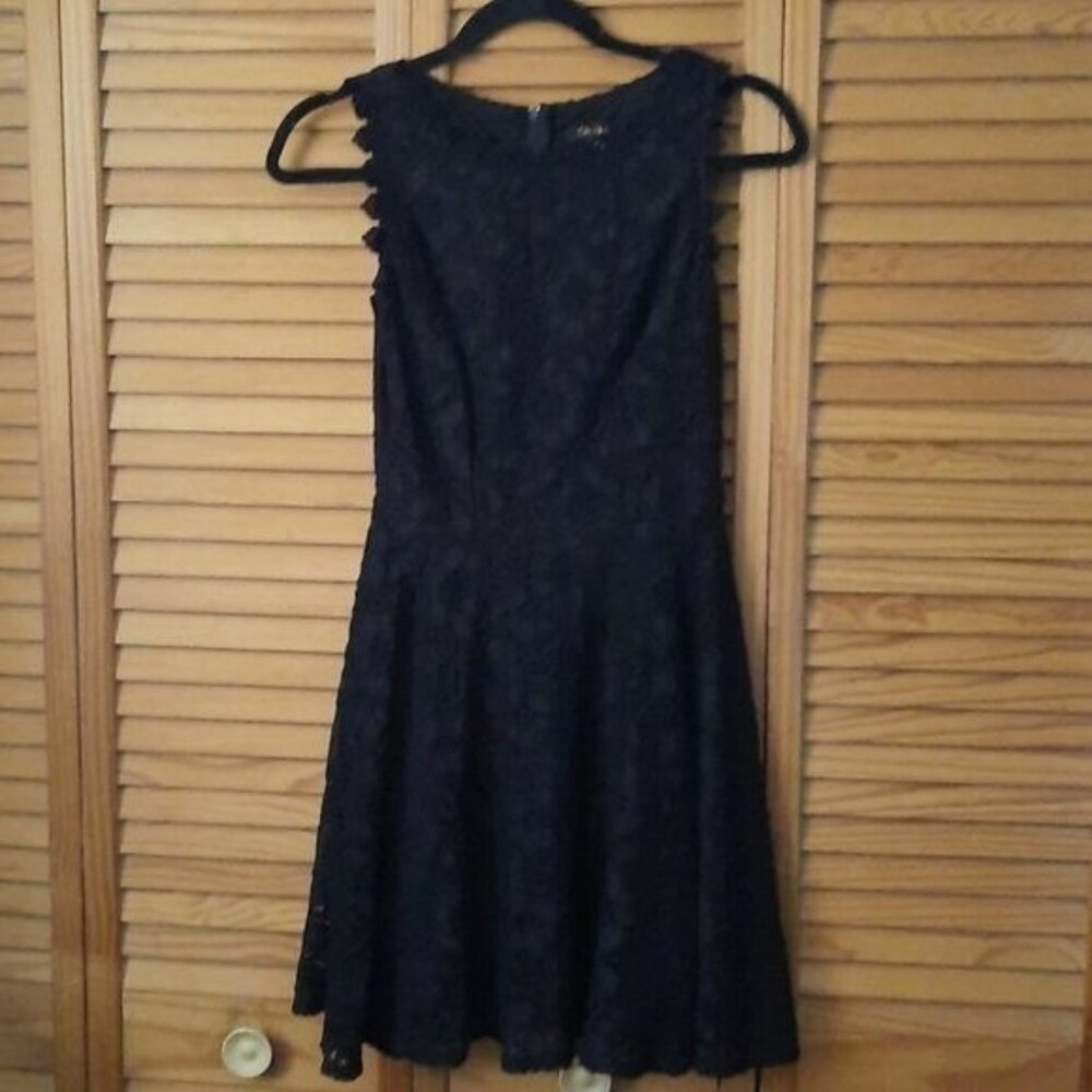 City Studio Black Lace Sleeveless Fully Lined Skater Cocktail Dress Size 1